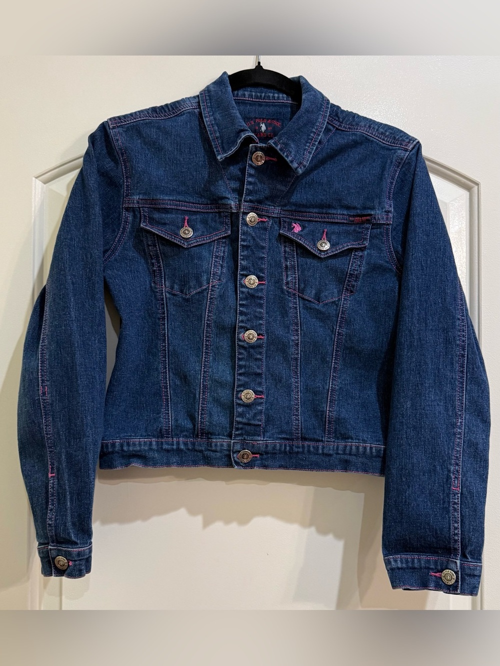 U.S. Polo Assn. Dark Indigo Denim with Pink Logo Stitching
